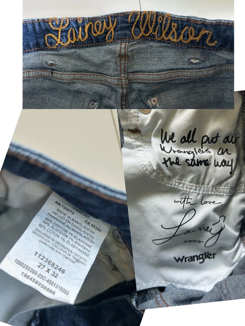 Wrangler Lainey Wilson Rockstar Stars Stripes Bell Bottom Denim Jeans Womens S - Picture 6 of 7